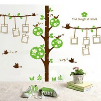 Photo Frame Tree - the Songs of Birds Wall Decal